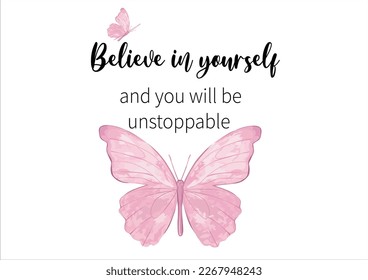 pink butterfly hand drawn design