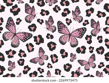 vector de diseño dibujado a mano por mariposa rosa