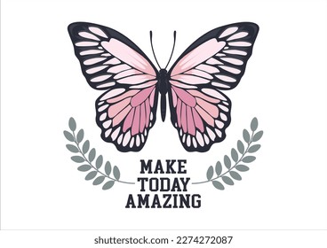 pink butterfly hand drawn design