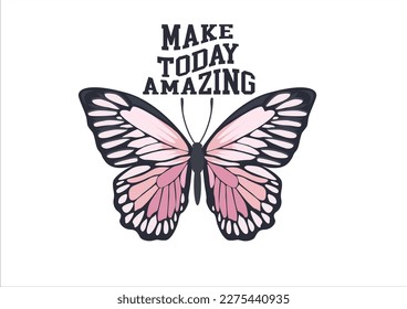 pink butterfly hand drawn design vector 