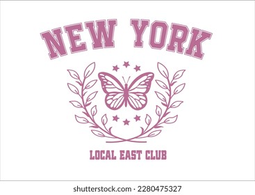 pink butterfly hand drawn design vector