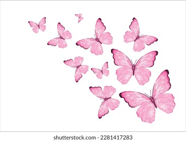 pink butterfly hand drawn design