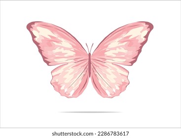 image vectorielle dessinée à la main de papillon rose