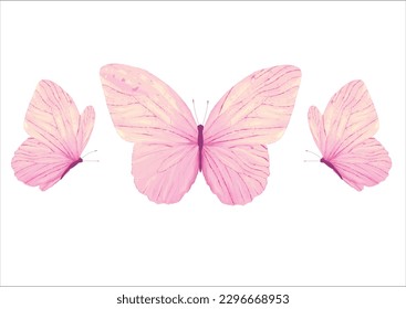 pink butterfly hand drawn design