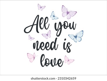 pink butterfly hand drawn design vector