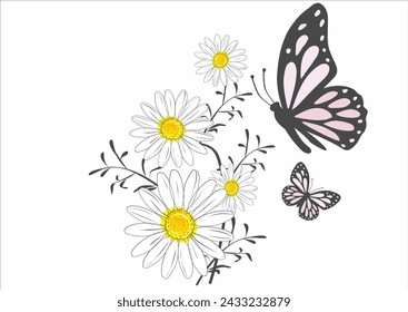 pink butterfly hand drawn design