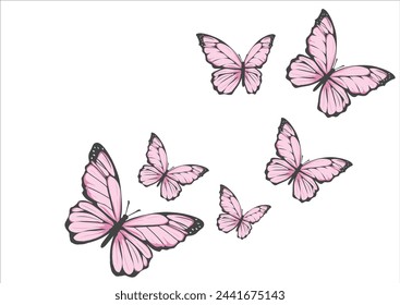 pink butterfly hand drawn design