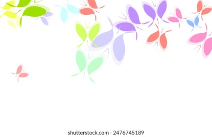 Ilustración vectorial de Vector dibujado a mano de mariposa rosa de colección de dibujos animados de mariposa sobre fondo blanco. 