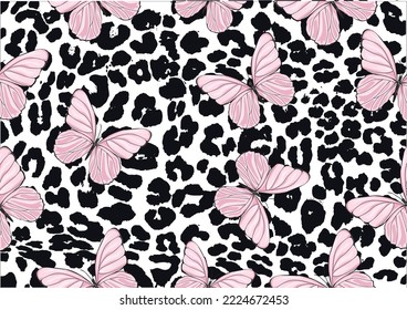 pink butterfly hand drawn pattern design seamless repeating