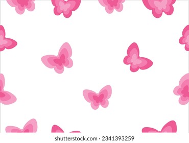 pink butterfly heart design vector