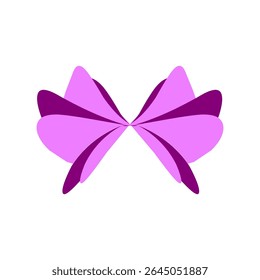 Pink butterfly icon. Abstract wing shape. Petal symmetry figure. Vector vivid design.