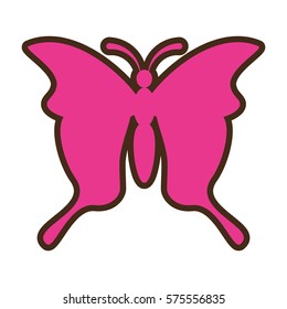 pink butterfly icon image, vector illustration design