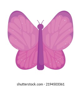 pink butterfly icon on white background