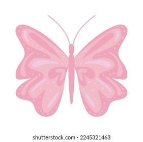 pink butterfly icon white background