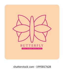 logotipo de la línea de mariposa rosa. vector.eps 10. para abrir el Navegador. de %PRODUCTNAME. belleza