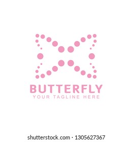 Pink butterfly logo design