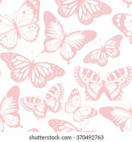 Pink Butterfly On White Background Vector Stock Vector (Royalty Free ...