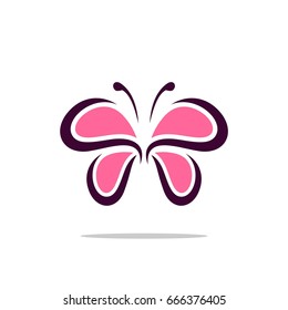 Pink Butterfly Ornamental Logo Template Illustration Design. Vector EPS 10.