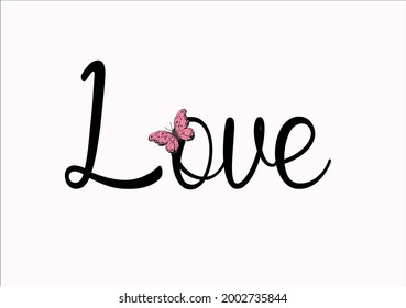 pink butterfly positive vector art hand drawn