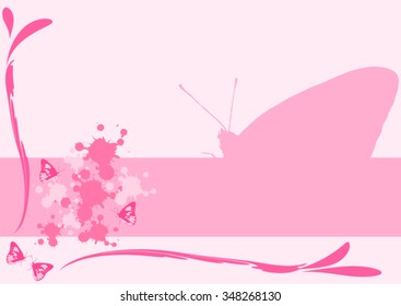 Pink Butterfly for presentation background