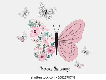 pink butterfly quote flower design margarita 
mariposa
stationery,mug,t shirt,phone case fashion slogan  style spring summer sticker and etc Tawny Orange Monarch Butterfly