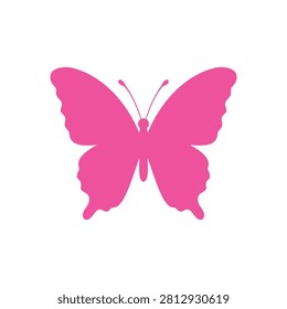 Pink butterfly silhouette vector flat illustration design.