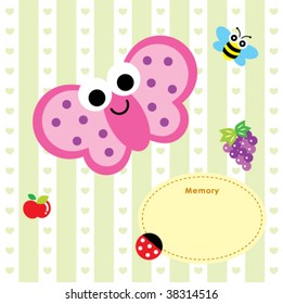 pink butterfly tag