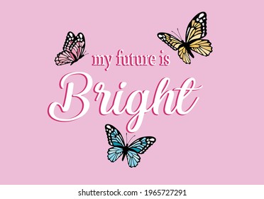 pink butterfly vector art design