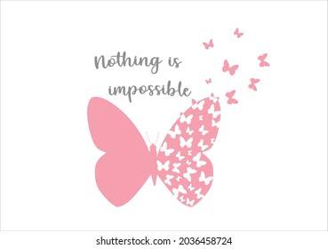 pink butterfly vector art design hand drawn