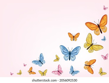 pink butterfly vector art design hand drawn 