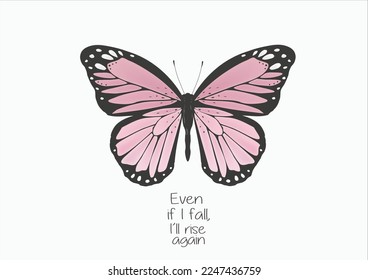 pink butterfly vector art design hand drawn Color monarch butterflies, isolated on the white background