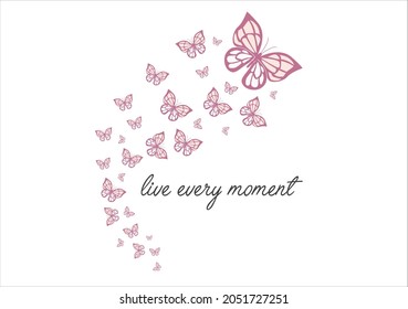 pink butterfly vector design drawn