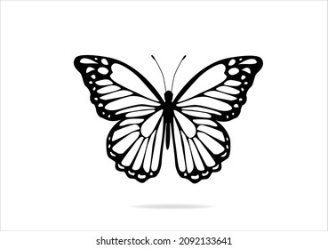 pink butterfly vector design hand drawn