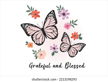 pink butterfly vector design hand drawn