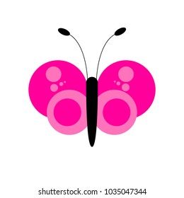 Pink Butterfly Vector Graphic