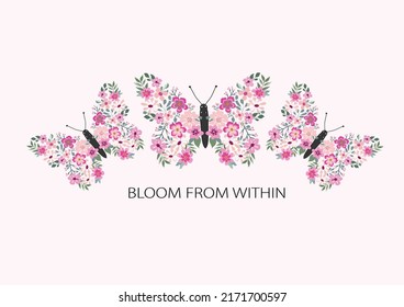 pink butterfly vector hand drawn design