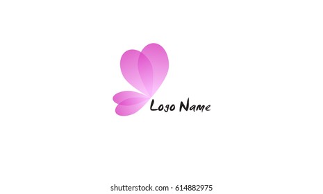 Pink butterfly vector illustrator can used for logo, icon, brand.