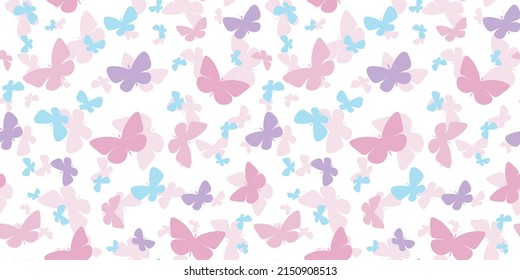 Pink butterfly vector pattern, repeat background