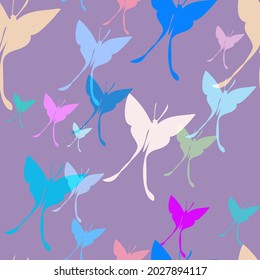 pink butterfly vector seamless bright pattern multicolor