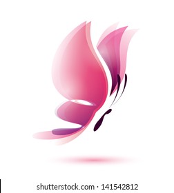 pink butterfly vector symbol