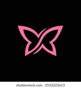 pink butterfly wings logo image illustration