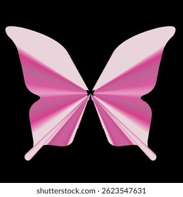 Pink Butterfly Wings and vector on Black Background