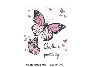 pink butterly hand drawn design