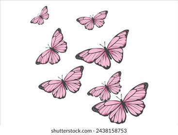 pink butterly hand drawn design