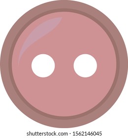 Pink button, illustration, vector on white background.