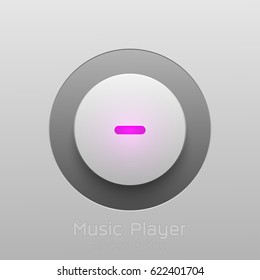 pink button modern music player vector