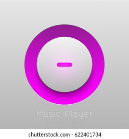 pink button modern music player vector