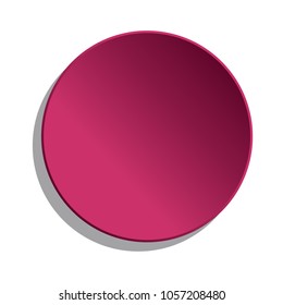 Pink Button On White Background - Vector Illustration - Isolated On White Background