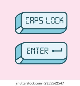 pink buttons cap lock enter