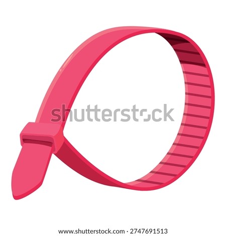 Pink cable tie providing a secure fastening solution for organizing and managing wires and cables effectively